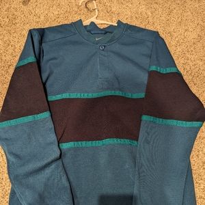 Nike Dri-FIT DH1266 Long-Sleeve Golf Top Blue Green Stripe